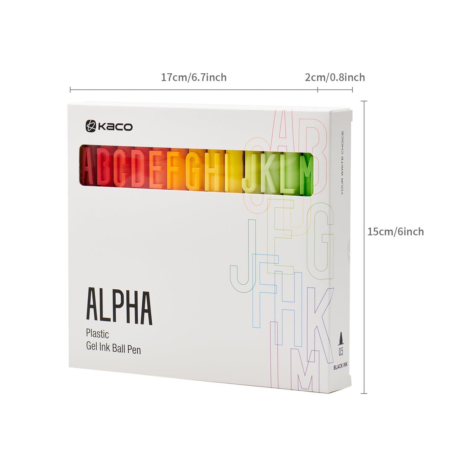 KACO 26 Pieces ALPHA Black Ink 0.5 mm Fine Point
