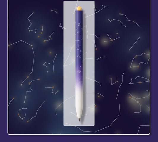 KACO Cute Star gel pen with purple celestial barrel, 0.5mm