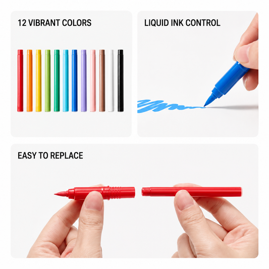 Kalor Qioo Marker Ink Refills – 12 Colors