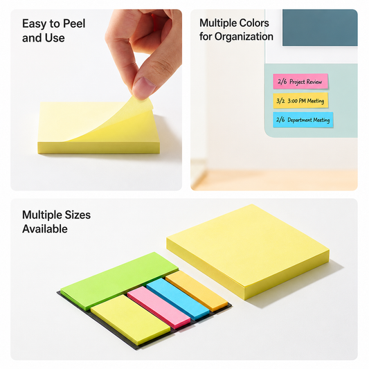 KACO LEMO Sticky Notes – Multi-Size Memo Pad Set