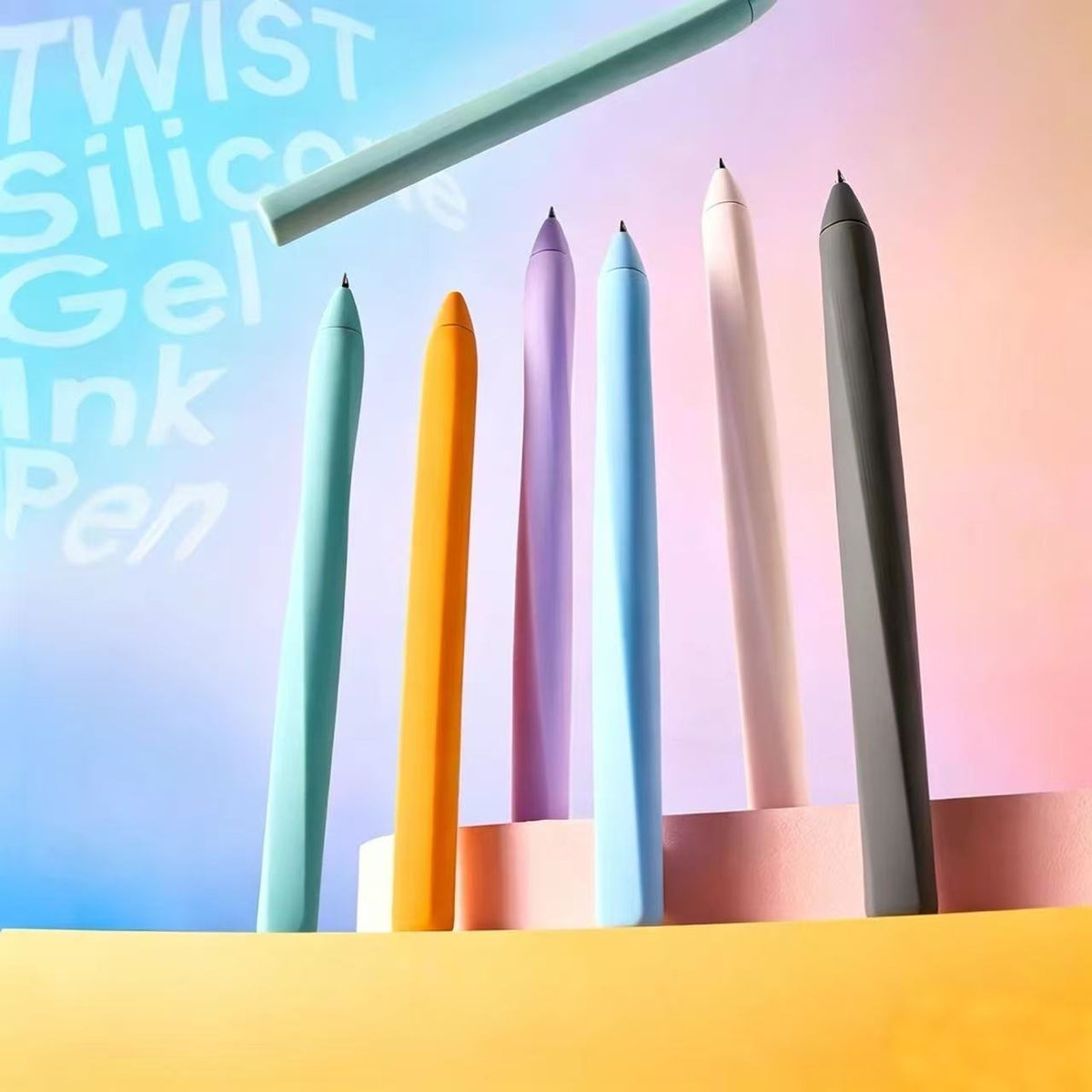 KACO TWIST Gel Pen 0.5mm, Soft Silicone Body, Smooth Quick-Dry Black Ink