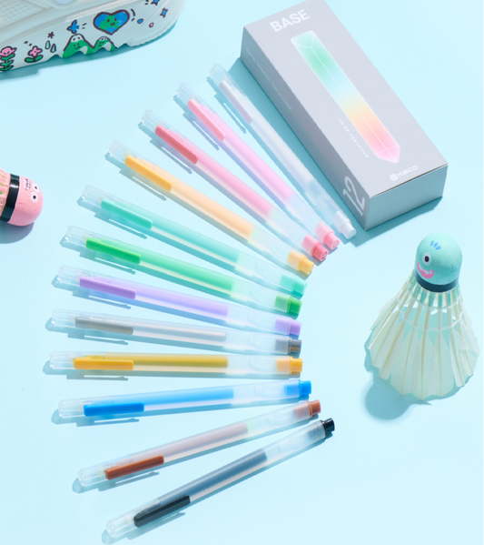 KACO Gel Pens 12 Assorted Tip&Ink 0.5mm,Color Ink 0.8mm Medium Point