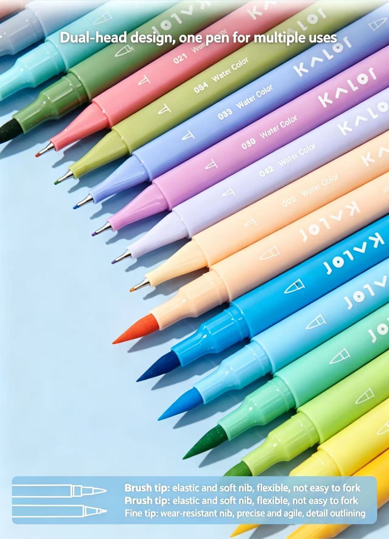 KACO Washable Dual Tip Watercolour Markers 36 Colours Set