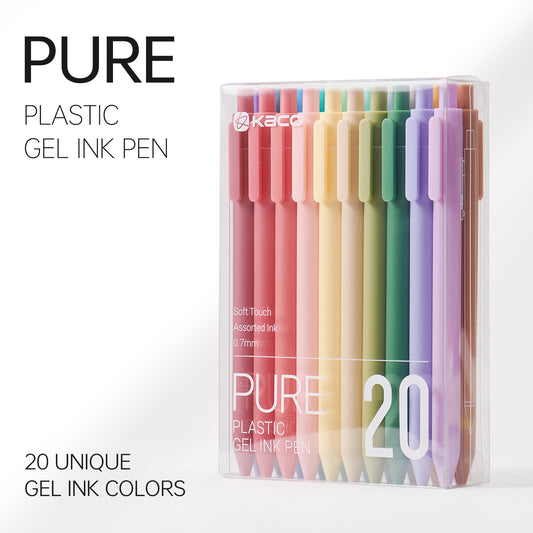KACO coloured gel pens, 20 piece set, 0.7mm medium point