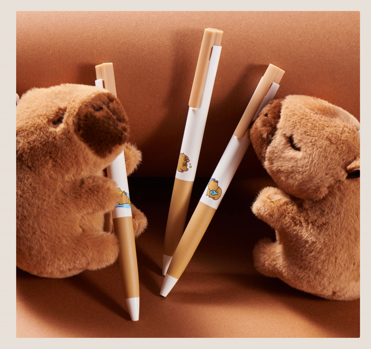 KACO 5 patterns Cute Animal 3 Pieces Black Ink Set 0.5mm Fine Point