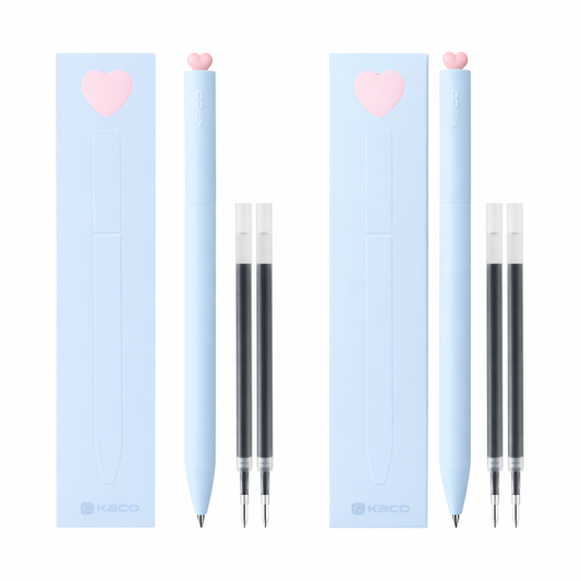 KACO Cute Heart Gel Pen Set 0.5 Black Ink ( Blue)
