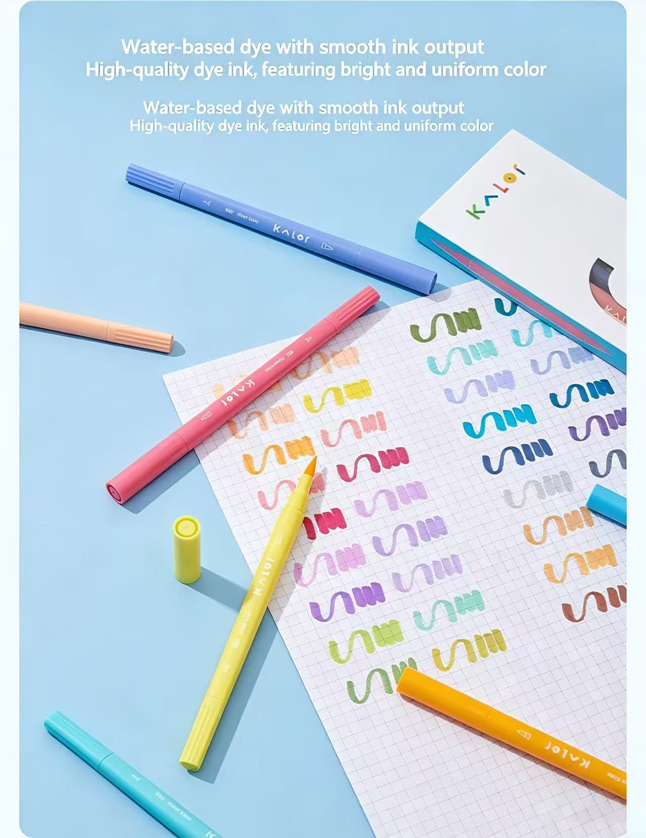KACO Washable Dual Tip Watercolour Markers 36 Colours Set