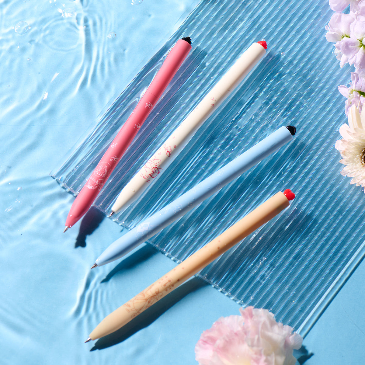 KACO Wonderland Garden 0.5mm Retractable Gel Pens – Black Ink, Set of 4