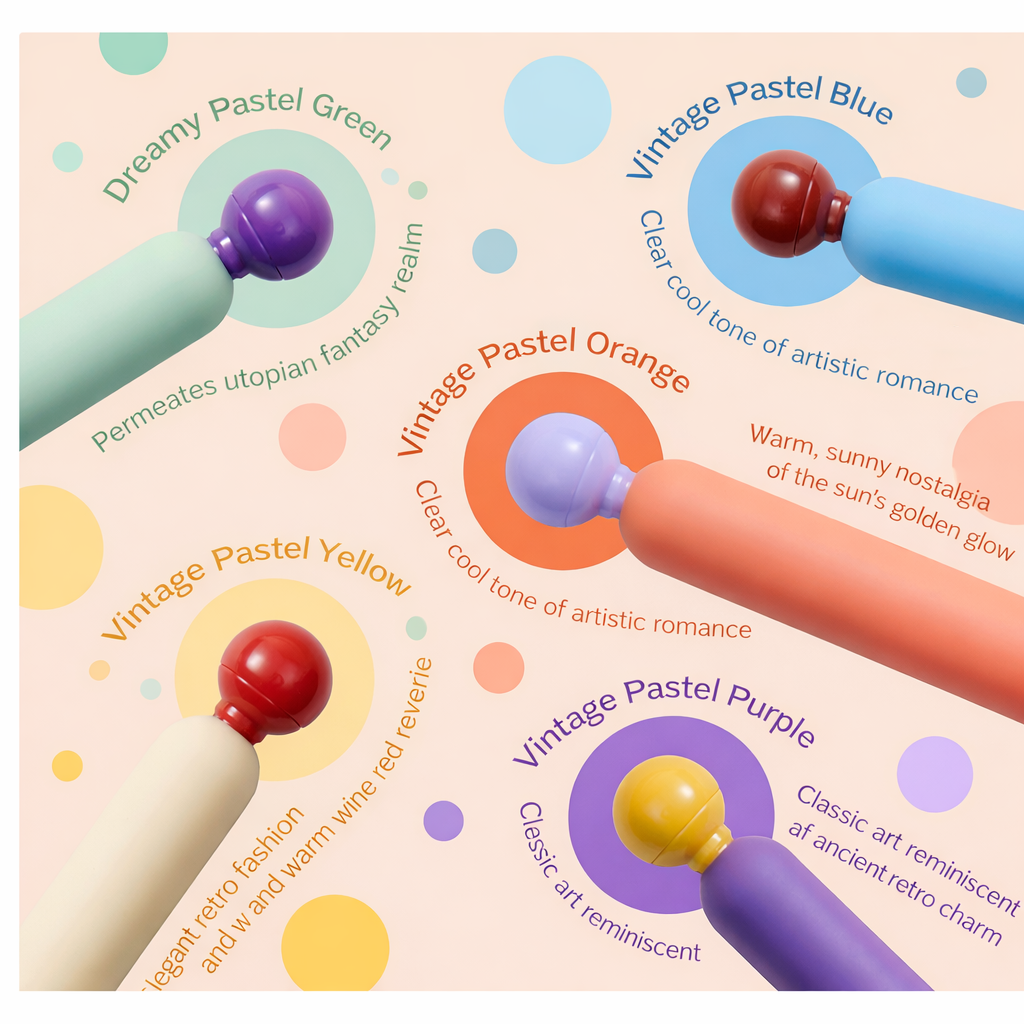 Gel Pens 5 Pieces 0.5 mm Vintage Stationery