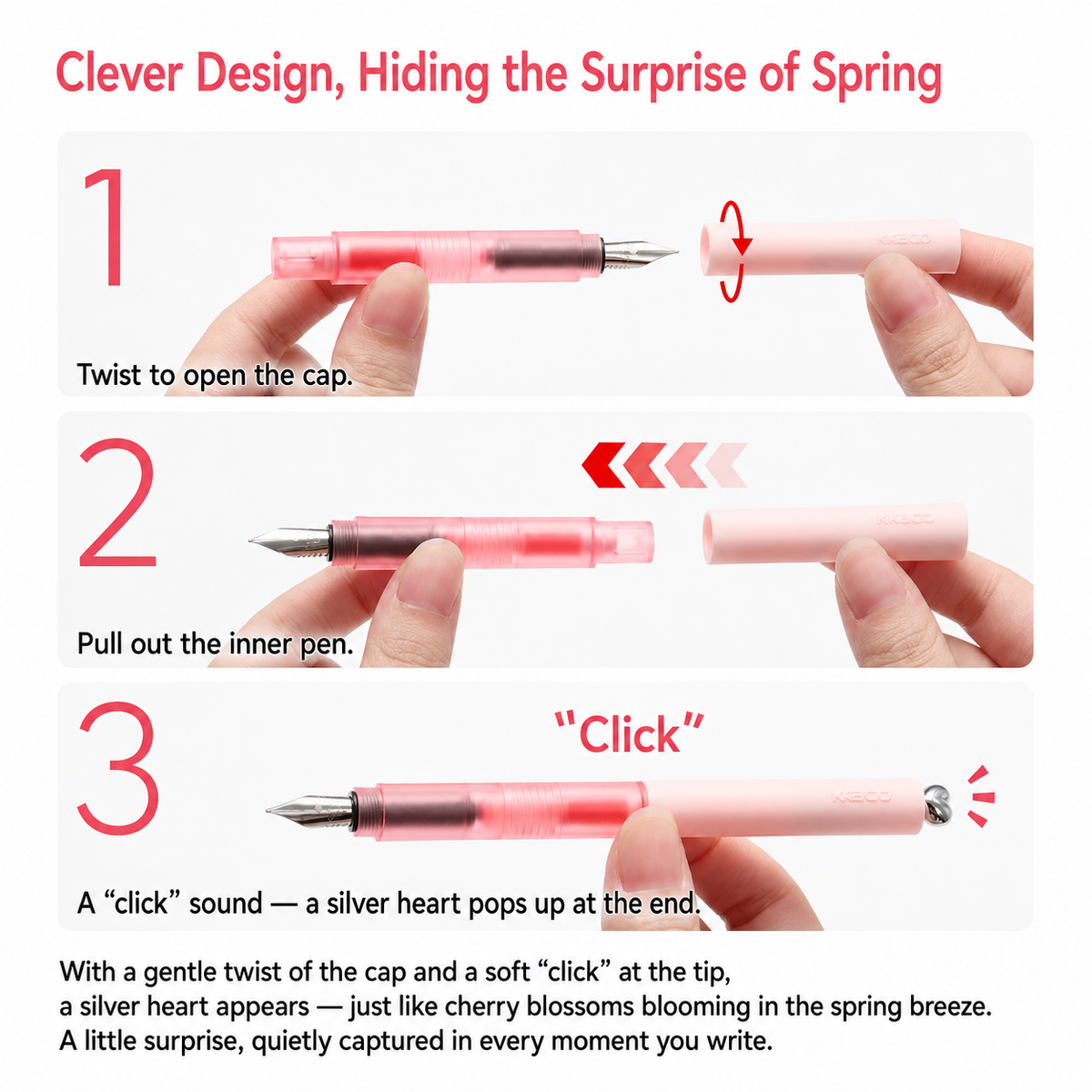 KACO First Sakura Pink Fountain Pen – EF 0.38 mm