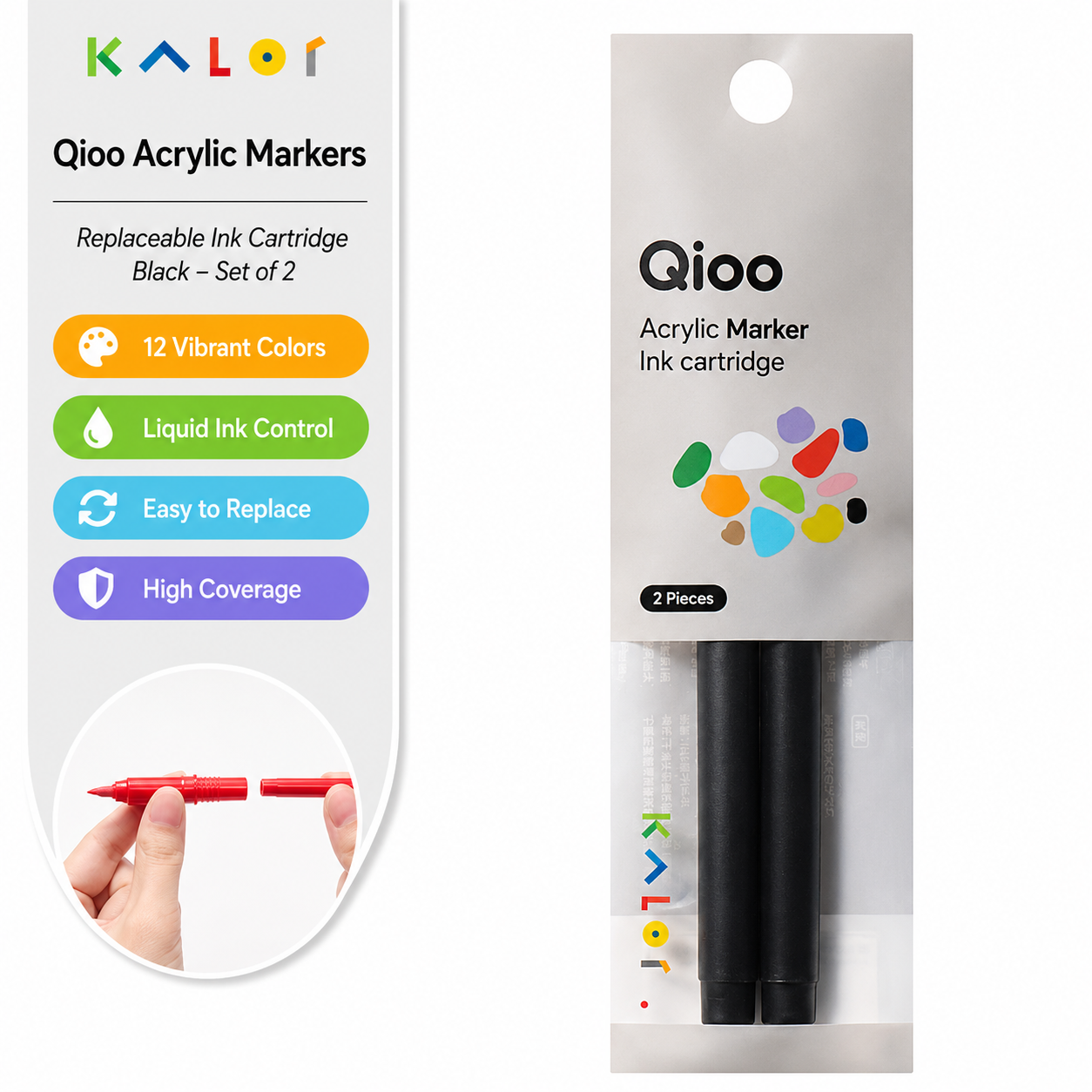 Kalor Qioo Marker Ink Refills – 12 Colors