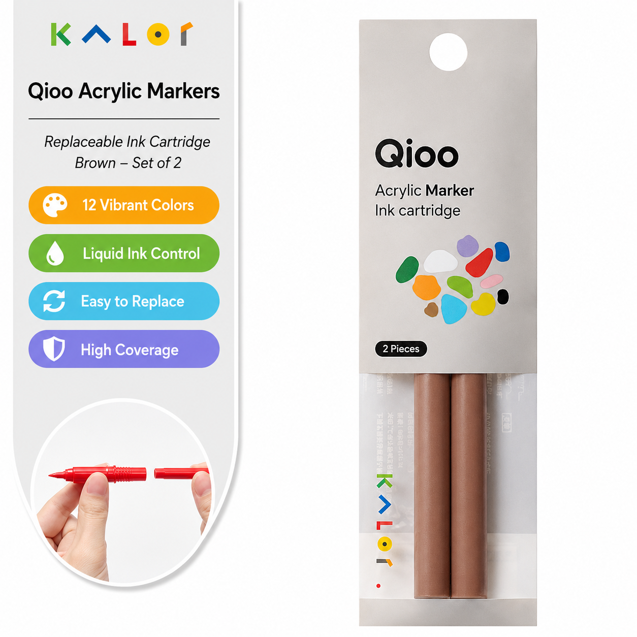 Kalor Qioo Marker Ink Refills – 12 Colors