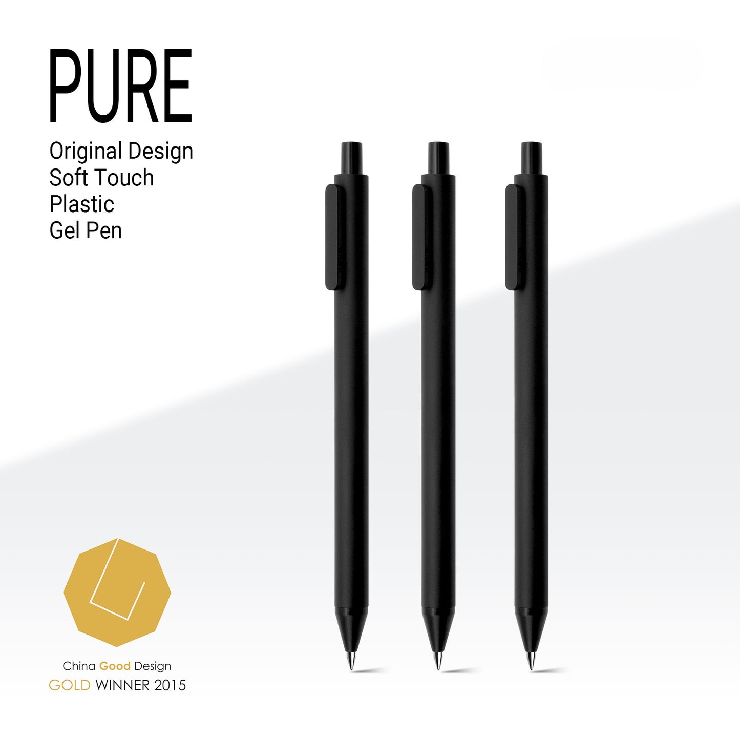 PURE Gel Pens 0.5mm Fine Point Black Ink 10 Count, Quick Dry Smooth Writing, Aesthetic Office Supplies Refillable Retractable Low Center of Gravity