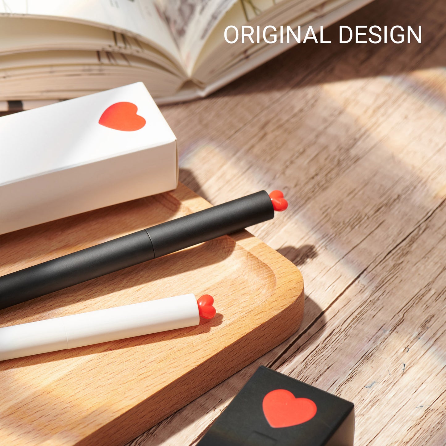 KACO Cute Heart Gel Pen (black&white)