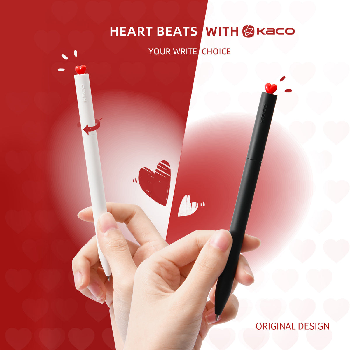 Stylo gel cœur KACO FIRST avec recharges