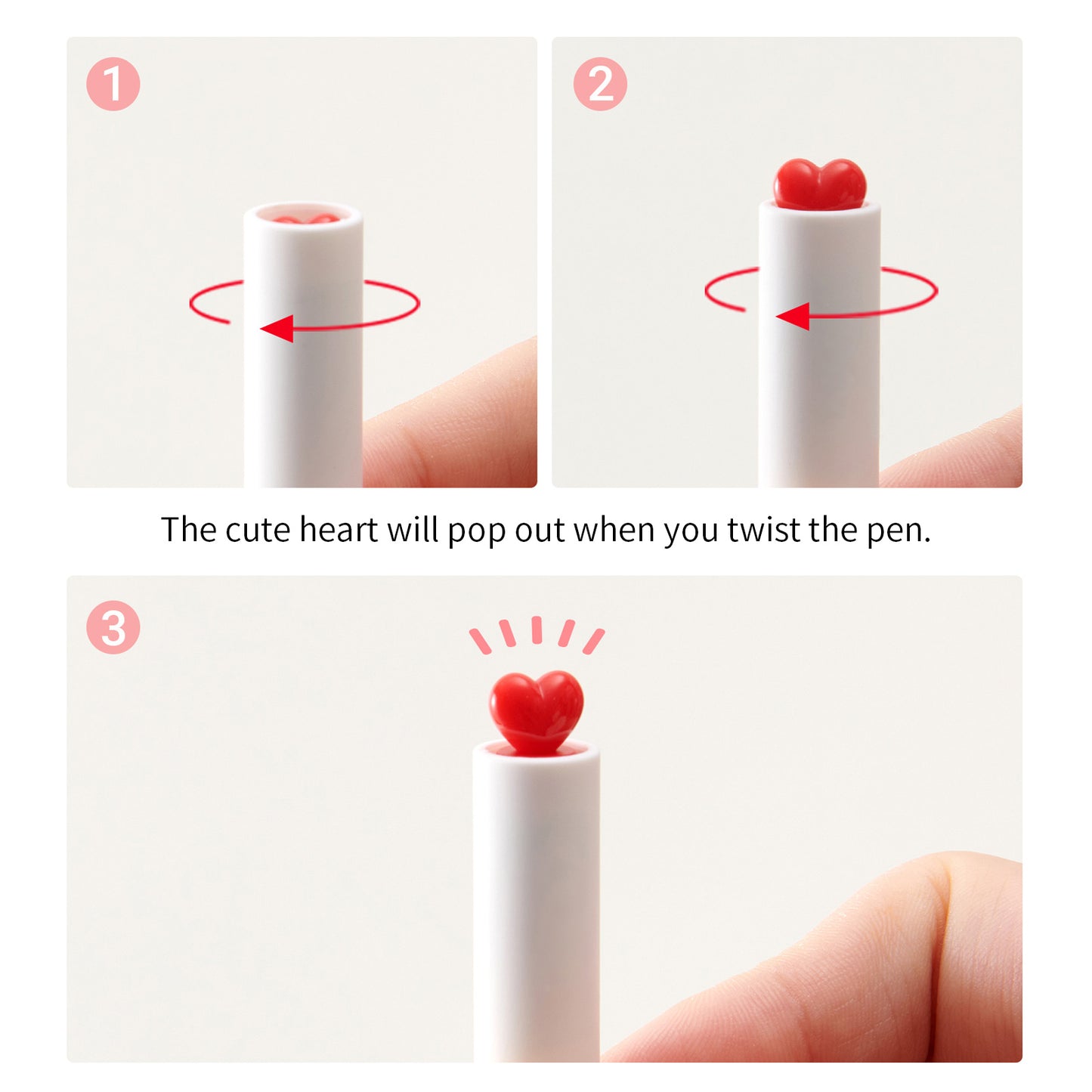KACO Cute Heart Gel Pen (black&white)