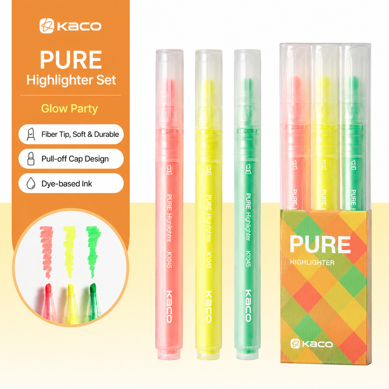 KACO PURE Soft Highlighter Set (3 Box Set)