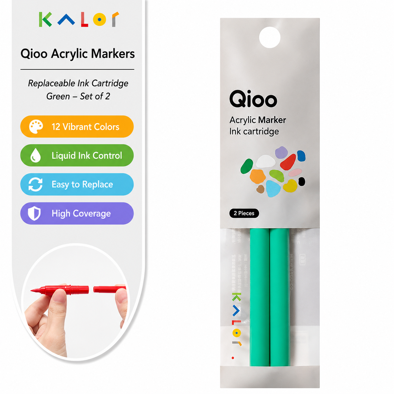 Kalor Qioo Marker Ink Refills – 12 Colors