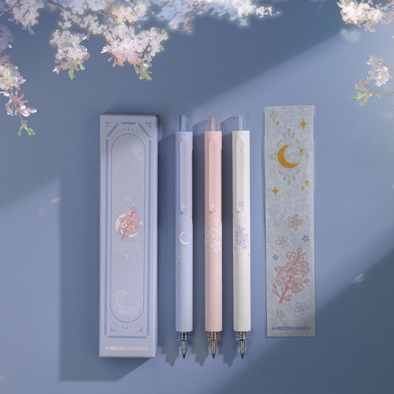 KACO Cute Stationery 3 Pieces , 2 Black Ink and 1 Coral Ink