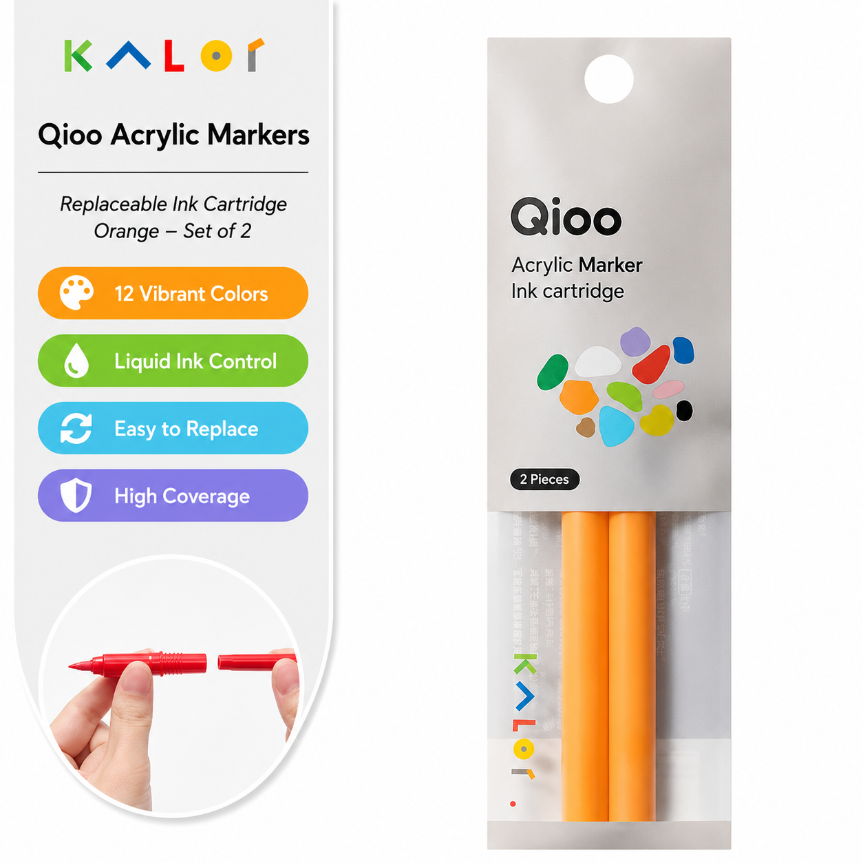 Kalor Qioo Marker Ink Refills – 12 Colors