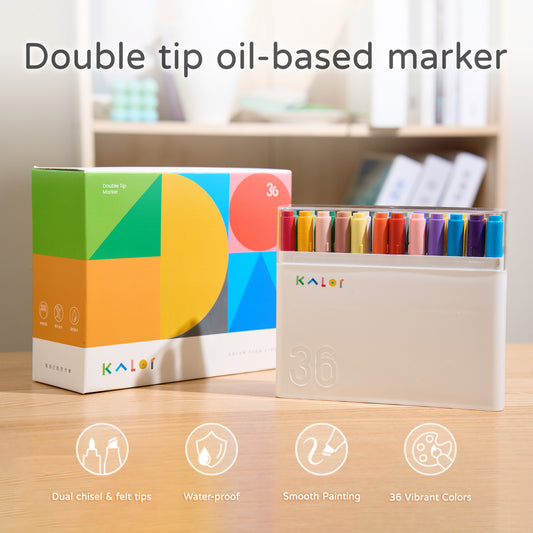 KACO Dual Tip Oil-Based Art Markers – 36 Colors