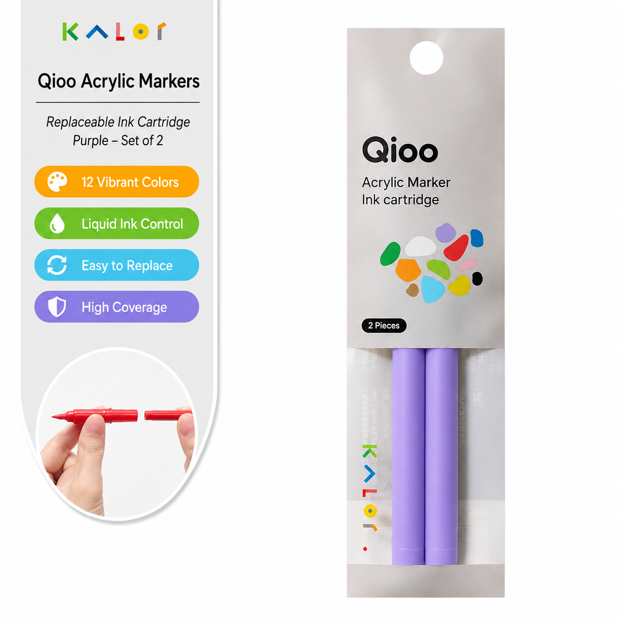 Kalor Qioo Marker Ink Refills – 12 Colors