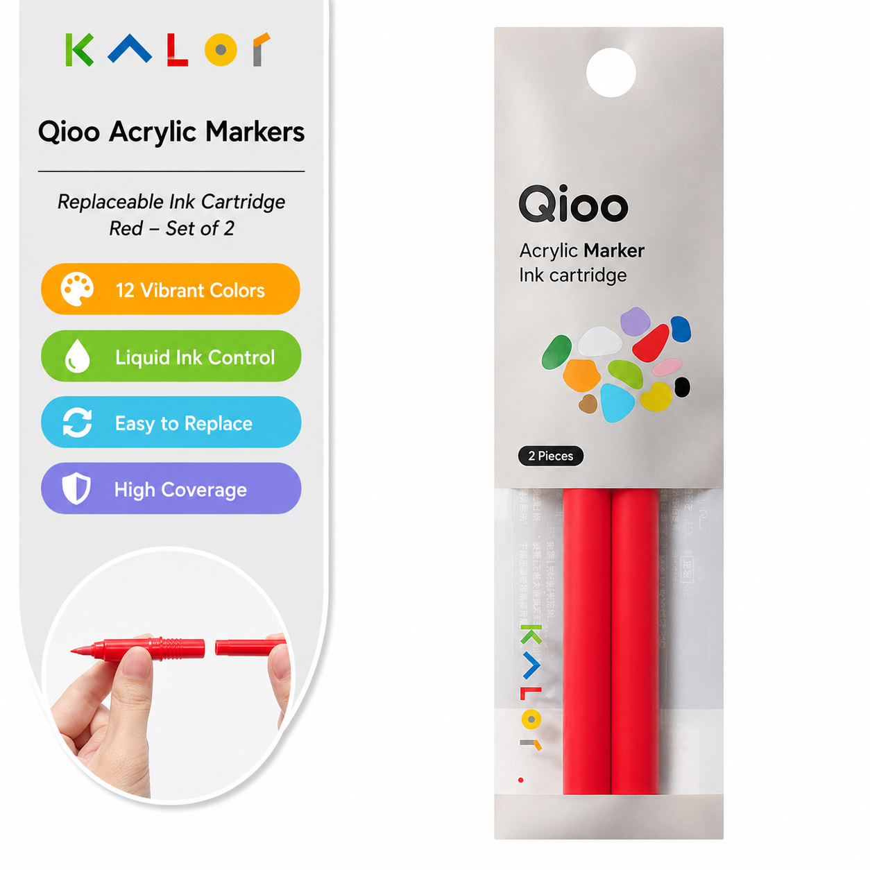 Kalor Qioo Marker Ink Refills – 12 Colors