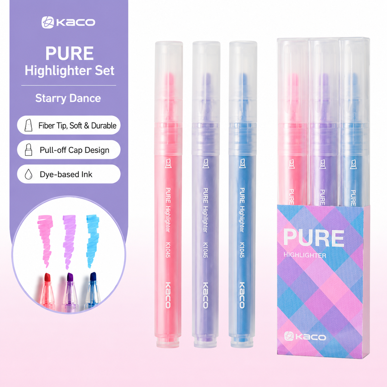 KACO PURE Soft Highlighter Set (3 Box Set)