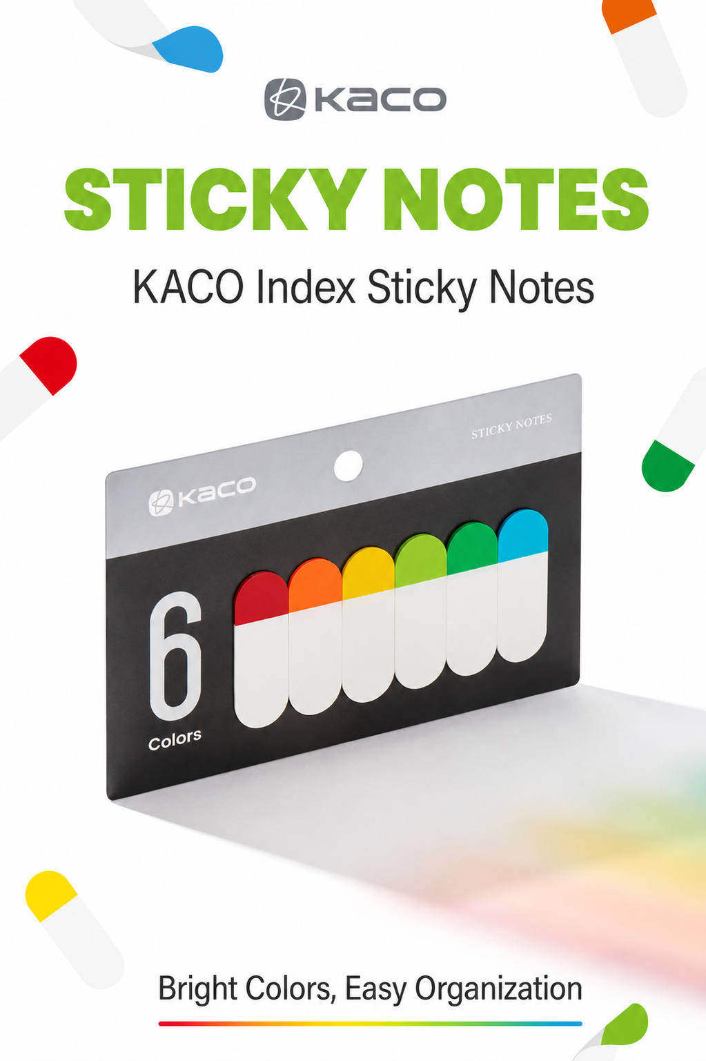 KACO Index Sticky Notes – 6 Colors