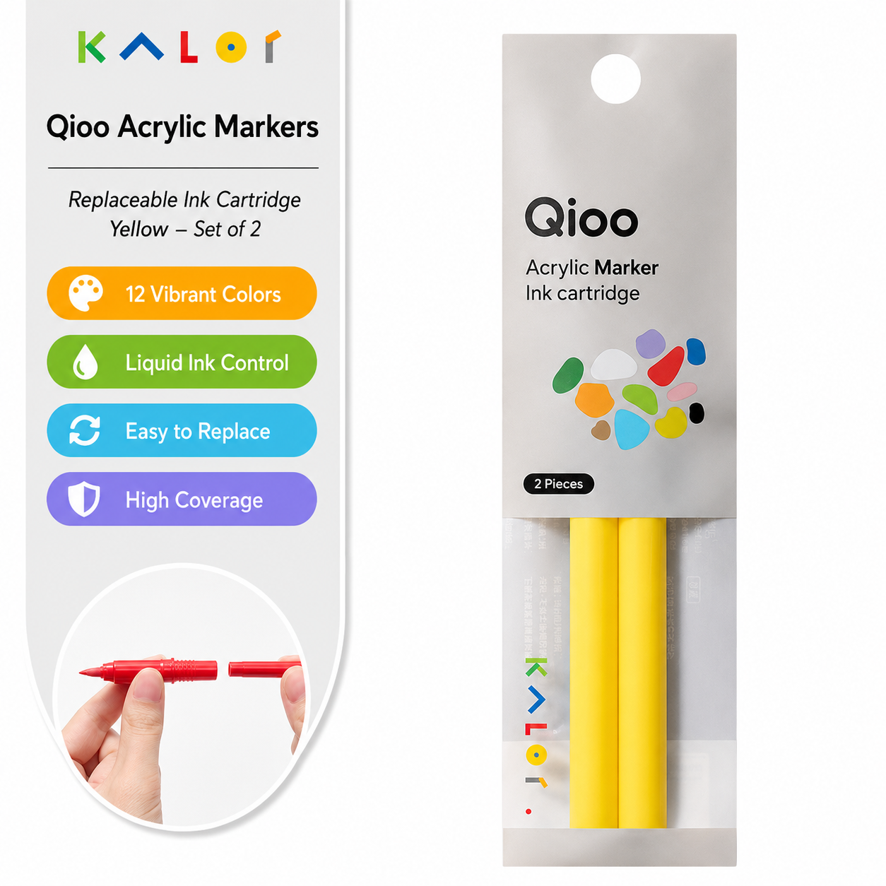 Kalor Qioo Marker Ink Refills – 12 Colors